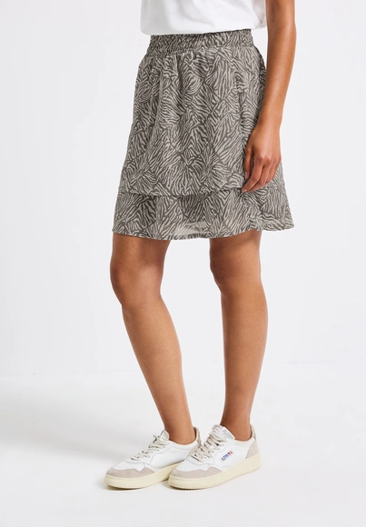 Street One - Rok - Bruin - Chiffon Skirt_AOP - A361748