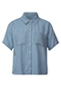 Street One - Spijkerblouse korte mouw - Vintage Denim - Denim-Blouse tencel - 345721