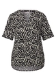 Street One - Spijkerblouse lange mouw - Zwart - LTD QR Splitneck blouse w turn