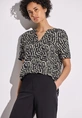 Street One - Spijkerblouse lange mouw - Zwart - LTD QR Splitneck blouse w turn