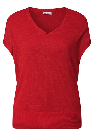 Street One - Sweatshirt - Rood - Sleeveless Sweater