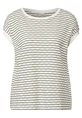 Street One - T-shirt korte mouw - Beige - fine wavy stripe knit - 323500