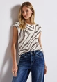 Street One - T-shirt korte mouw - Beige - printed burn dessin shi - 323574