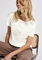 Street One - T-shirt korte mouw - Ecru - wording print shirt - 323577