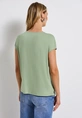 Street One - T-shirt korte mouw - Lichtgroen - structure shirt w.cross - 323555