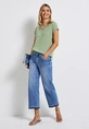 Street One - T-shirt korte mouw - Lichtgroen - structure shirt w.cross - 323555