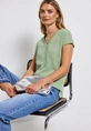 Street One - T-shirt korte mouw - Lichtgroen - structure shirt w.cross - 323555
