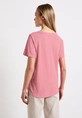 Street One - T-shirt korte mouw - Roze - linen look v-neck shirt - 323335