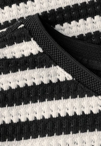 Street One - T-shirt korte mouw - Zwart - LTD QR summer yds stripe knit