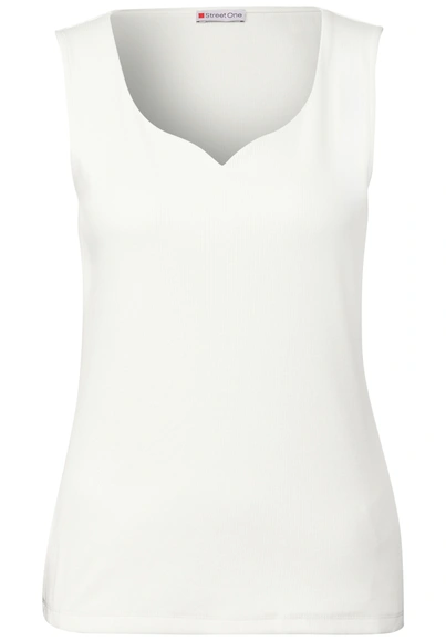 Street One - Tanktop - Ecru - Gania heart neckl - 323499