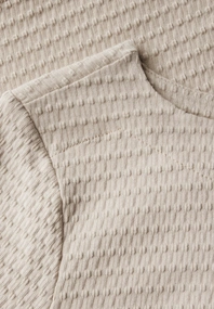 Street One - Trendy T-shirt korte mouw - Beige - LTD QR fine structure shirt