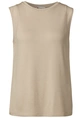Street One - Trendy T-shirt korte mouw - Beige - LTD QR jersey top w.chiffon sh