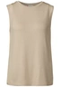 Street One - Trendy T-shirt korte mouw - Beige - LTD QR jersey top w.chiffon sh