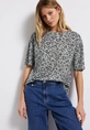 Street One - Trendy T-shirt korte mouw - Beige - LTD QR printed burn dessin - A323347
