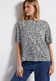 Street One - Trendy T-shirt korte mouw - Beige - LTD QR printed burn dessin - A323347