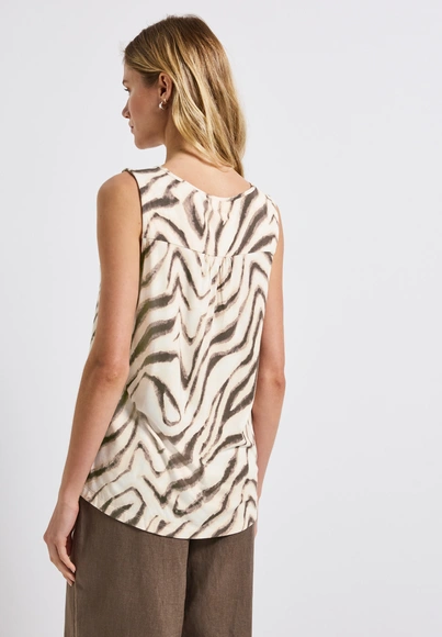 Street One - Trendy T-shirt korte mouw - Beige - printed basic top - A323584