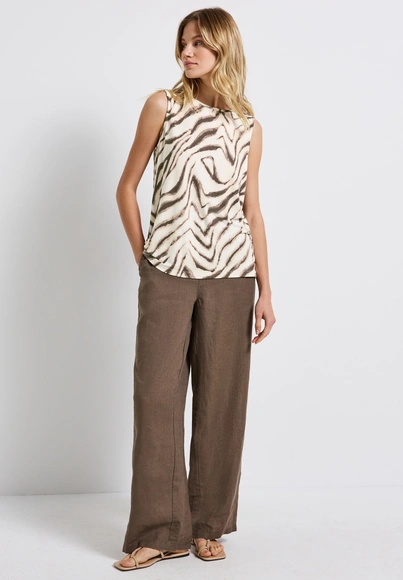 Street One - Trendy T-shirt korte mouw - Beige - printed basic top - A323584