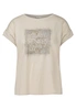 Street One - Trendy T-shirt korte mouw - Beige - washed shirt w.stud wording - A323342