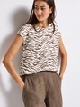 Street One - Trendy T-shirt korte mouw - Bruin - printed mat-mix shirt w.boat-n - A323569 printed ma