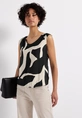 Street One - Trendy T-shirt korte mouw - Donkergrijs - LTD QR printed mat-mix top - A323361