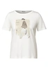 Street One - Trendy T-shirt korte mouw - Ecru - lady partprint shirt - A323339