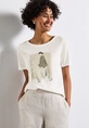 Street One - Trendy T-shirt korte mouw - Ecru - lady partprint shirt - A323339