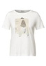 Street One - Trendy T-shirt korte mouw - Ecru - lady partprint shirt - A323339