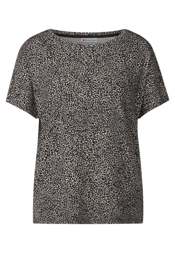 Street One - Trendy T-shirt korte mouw - Ecru - LTD QR printed Style new Crist - A323345