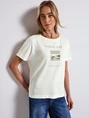 Street One - Trendy T-shirt korte mouw - Ecru - shirt w.glossy photoprint - A323578 shirt w.glossy p