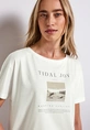Street One - Trendy T-shirt korte mouw - Ecru - shirt w.glossy photoprint - A323578 shirt w.glossy p