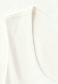 Street One - Trendy T-shirt korte mouw - Ecru - Style Gania carre neckline