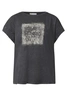 Street One - Trendy T-shirt korte mouw - Grijs - washed shirt w.stud wording - A323342