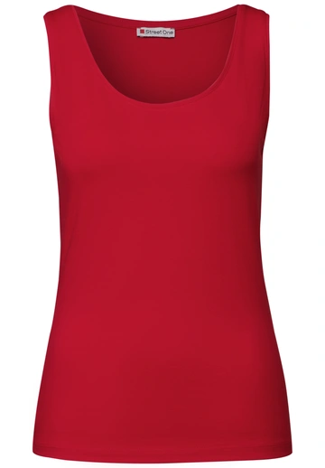 Street One - Trendy T-shirt korte mouw - Rood - Style QR Anni basic top