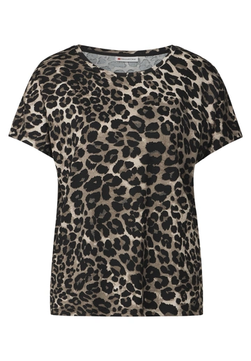 Street One - Trendy T-shirt korte mouw - Zwart - LTD QR printed Style new Crist - A323345