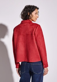 Street One - Tussenjas - Rood - Velours Jkt
