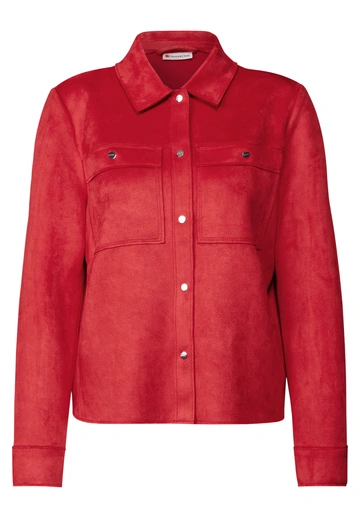 Street One - Tussenjas - Rood - Velours Jkt