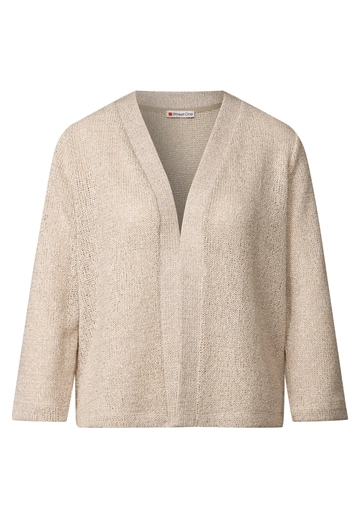Street One - Vest - Beige - open summer knit jacket