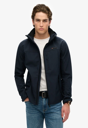 Superdry - Herenjas - Marineblauw - Hooded Soft Shell Trekker Jkt - M5012103A