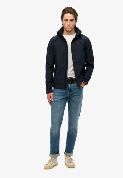 Superdry - Herenjas - Marineblauw - Hooded Soft Shell Trekker Jkt - M5012103A
