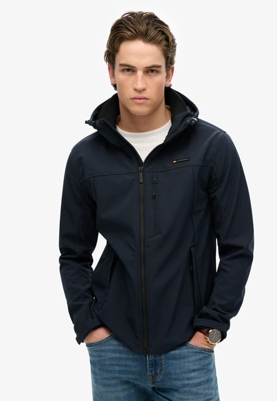 Superdry - Herenjas - Marineblauw - Hooded Soft Shell Trekker Jkt - M5012103A