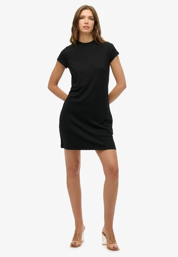 Superdry - Jurk - Zwart - Ss A Line Mini Dress - W8011871A