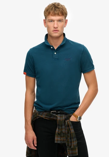 Superdry - Polo - Blauw - Vint Destroy Polo - M1110439A