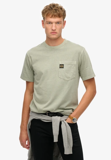 Superdry - T-shirt korte mouw - Groen - Contrast Stitch Pocket T-Shirt - M1012079A