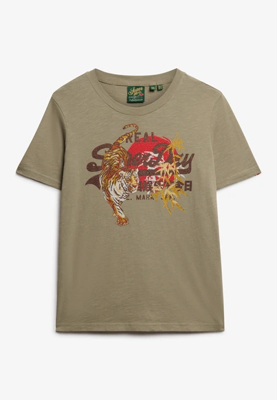 Superdry - T-shirt korte mouw - Groen - Vl Tokyo Relaxed Tee - W1011627A