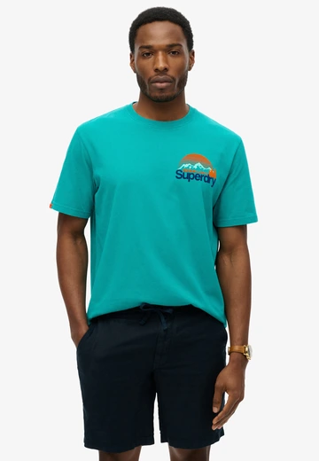 Superdry - T-shirt korte mouw - Lichtblauw - Cl Great Outdoors Chest Tee - M1012175A