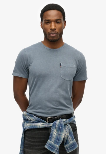 Superdry - T-shirt korte mouw - Marineblauw - Classic Essential Pocket Tee - M1012206A