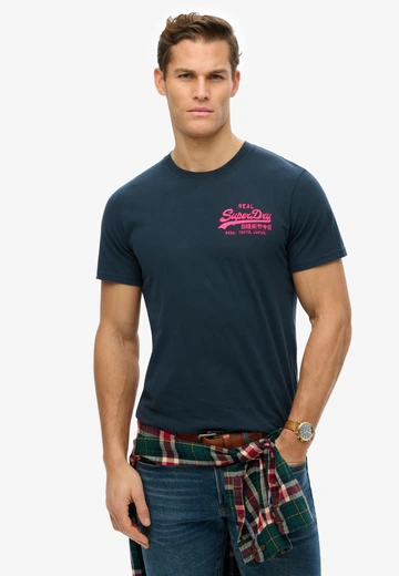 Superdry - T-shirt korte mouw - Marineblauw - Vl Embroidered Relaxed Tee - M1012099A