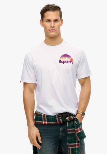 Superdry - T-shirt korte mouw - Wit - Cl Great Outdoors Chest Tee - M1012175A
