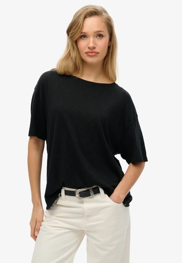 Superdry - T-shirt korte mouw - Zwart - Studios Dropped Shoulder Tee - W1011653A