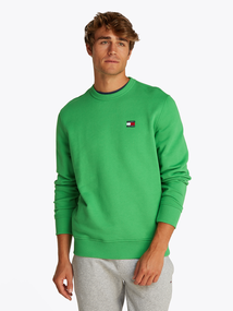 Tommy Hilfiger - Katoenen sweater lange mouw - Middengroen - Tommy Jeans - TJM REG BADGE CREW EXT